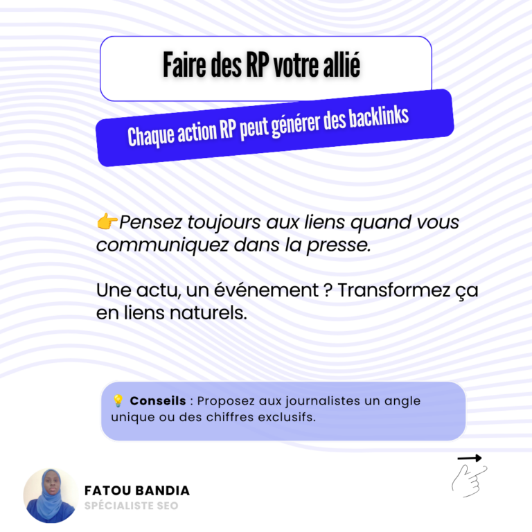 relations presses et acquisition de backlinks fatou bandia