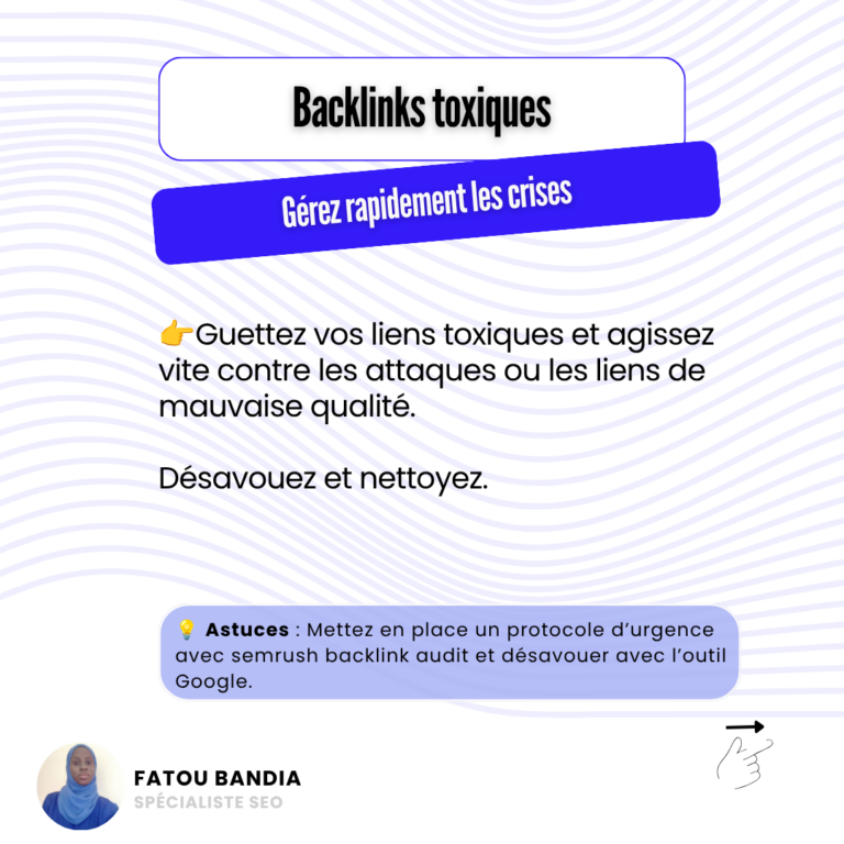 backlinks toxiques fatou bandia experte spécialiste seo geo afrique sénégal