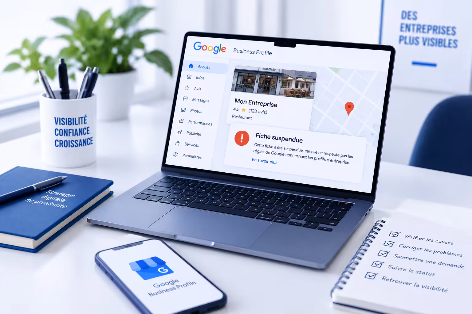 fiche google business suspendue que faire